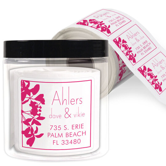 Wildflowers Square Address Labels in a Jar